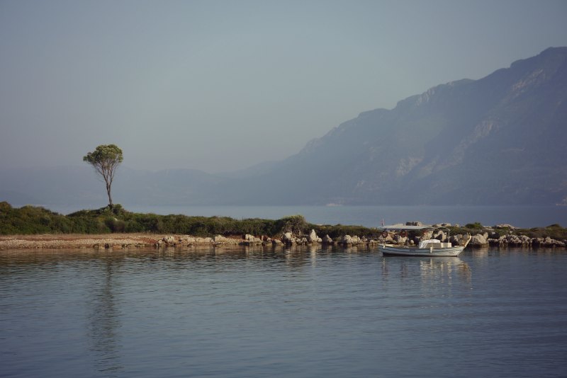 Die Insel Sedir Adasi, berühmt für den Kleopatra Strand