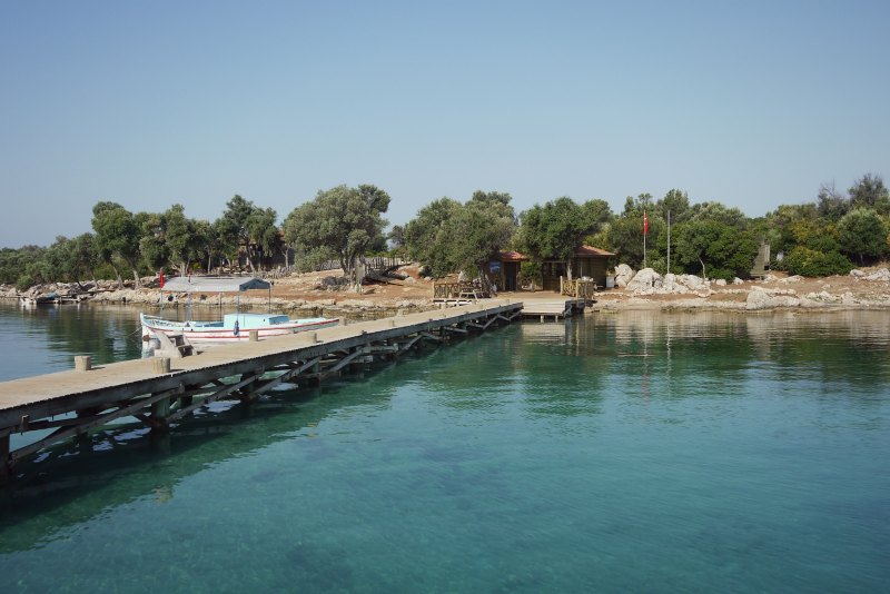 Die Insel Sedir Adasi, berühmt für den Kleopatra Strand
