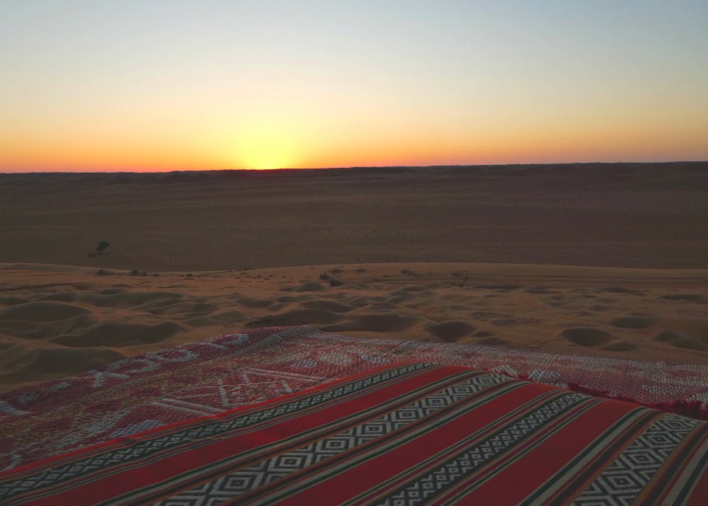 Abendstimmung in der Wüste Wahiba Sands im Oman