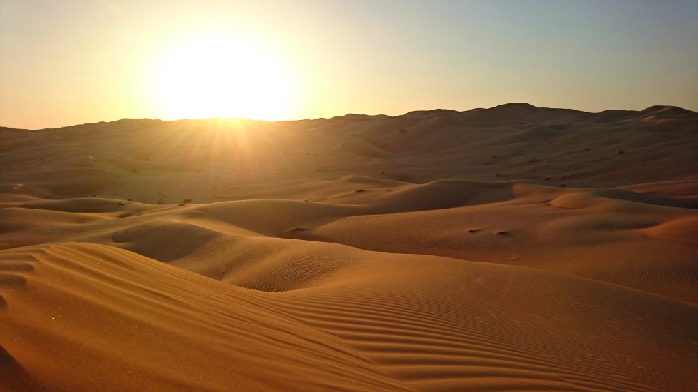 Sonnenuntergang in der Wüste Rub-al-Khali 