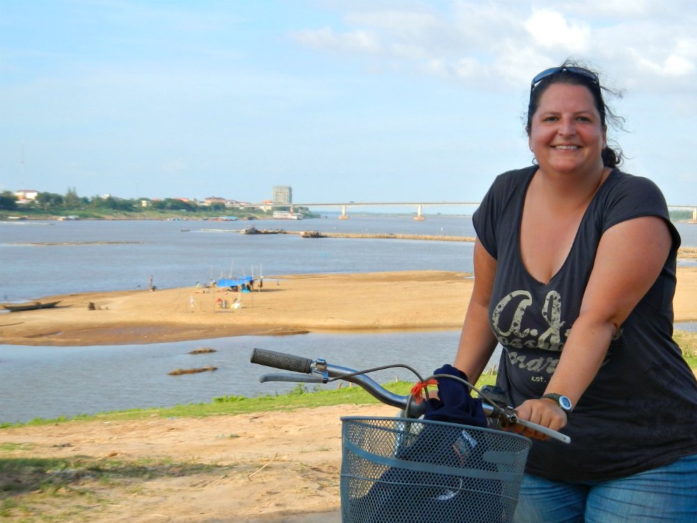 Kampong Cham: Alte und neue Brücke über den Mekong