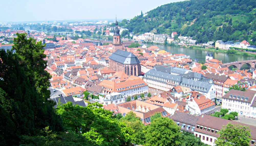 Blick vom Heidelberger Schloss auf den Neckar